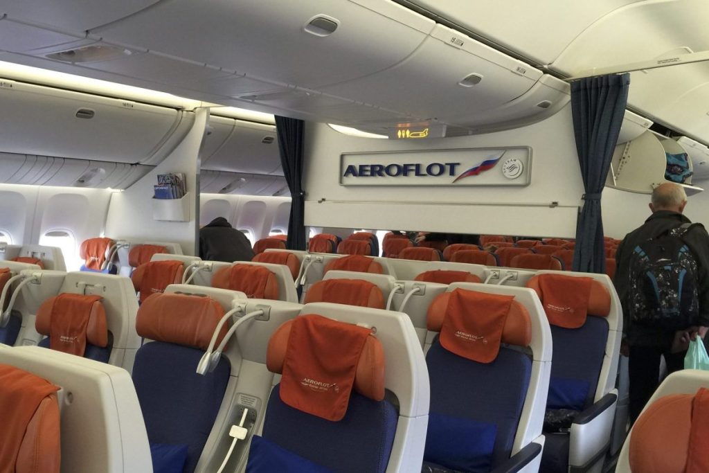 Cabin of an Aeroflot jet