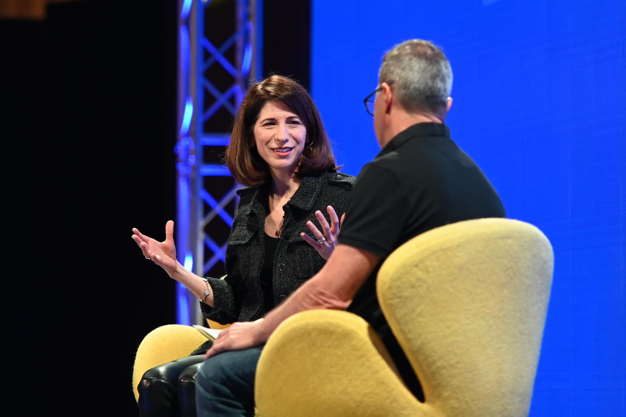 Ariane Gorin of Expedia for Travel in conversation with Skift’s Dennis Schaal at Skift Forum Europe on March 24, 2022 in London. Source: Skift