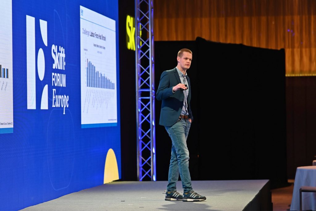 Skift Research’s Wouter Geerts at Skift Forum Europe in London on March 24, 2022. 