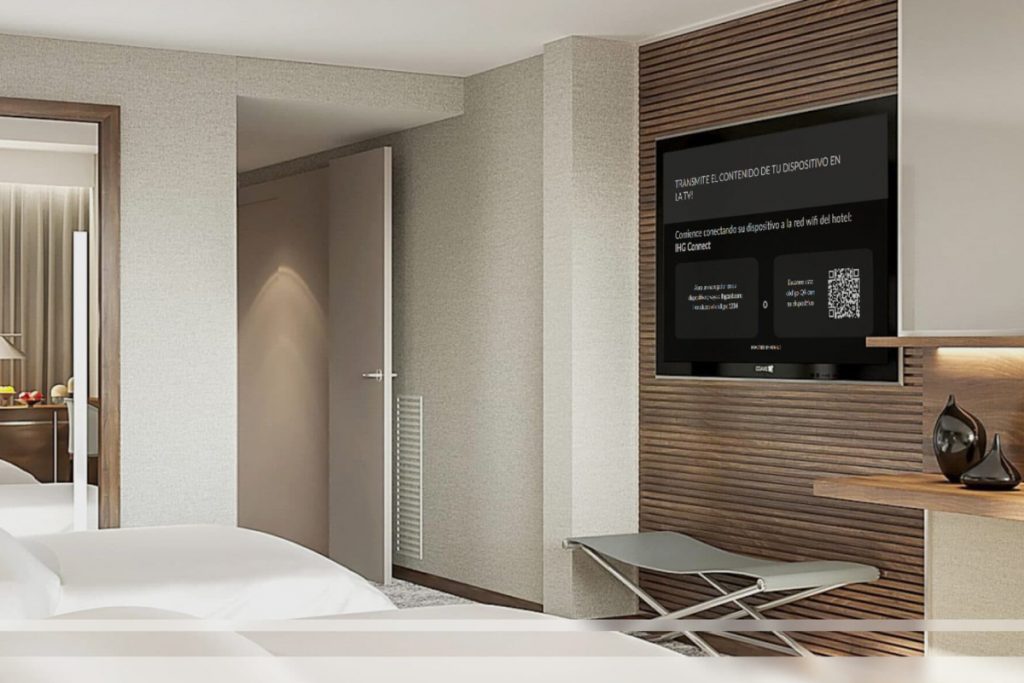 An example of Nonius technlogy in the smart TV in a guest room at the Intercontinental Barcelona Hotel. Source: IHG (InterContinental Hotels Group).