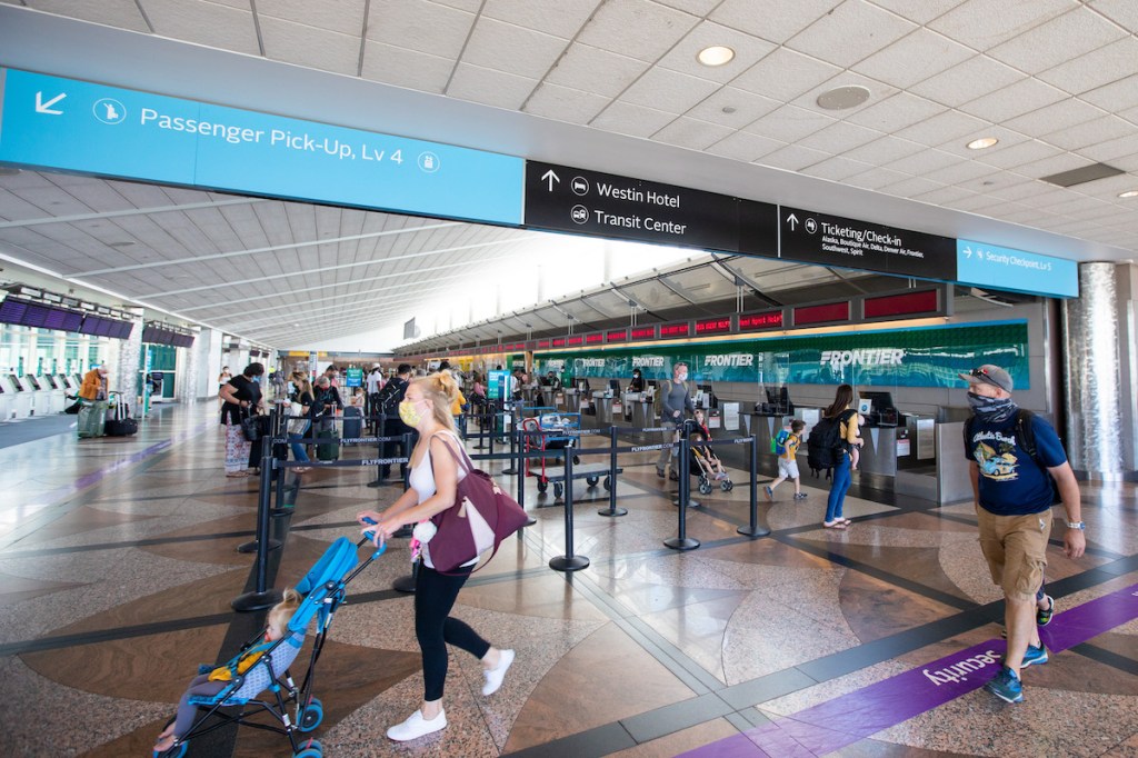 Frontier ticket counter Denver