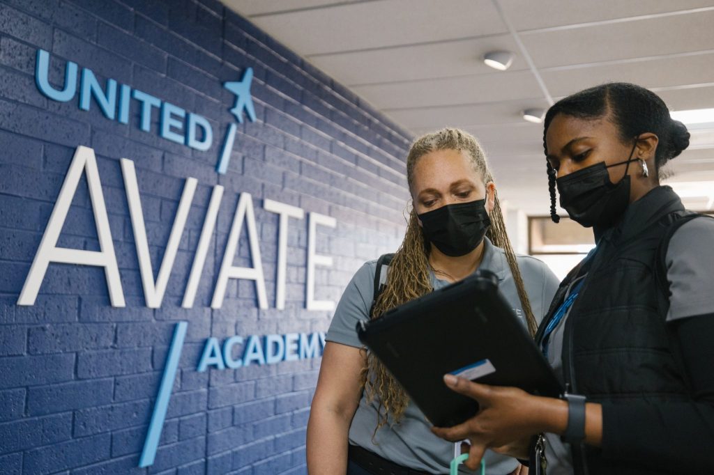 Two students from the United Aviate Academy