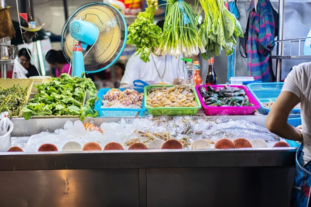 Roadside chef cooking in Hua Hin District Prachuap Khiri Khan Province Thailand.