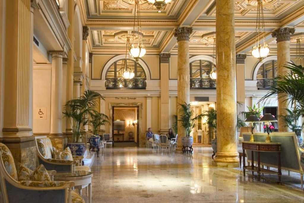 Lobby of a luxury hotel