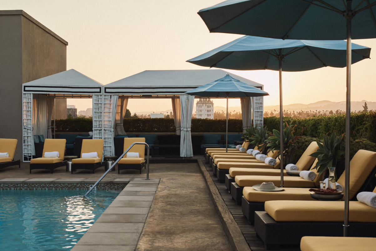 A pool a the L'Ermitage Beverly Hills, part of the portfolio run by EOS Hospitality, which uses tech vendors OTA Insight and Kriya Revgen. Source: L'Ermitage Beverly Hills.