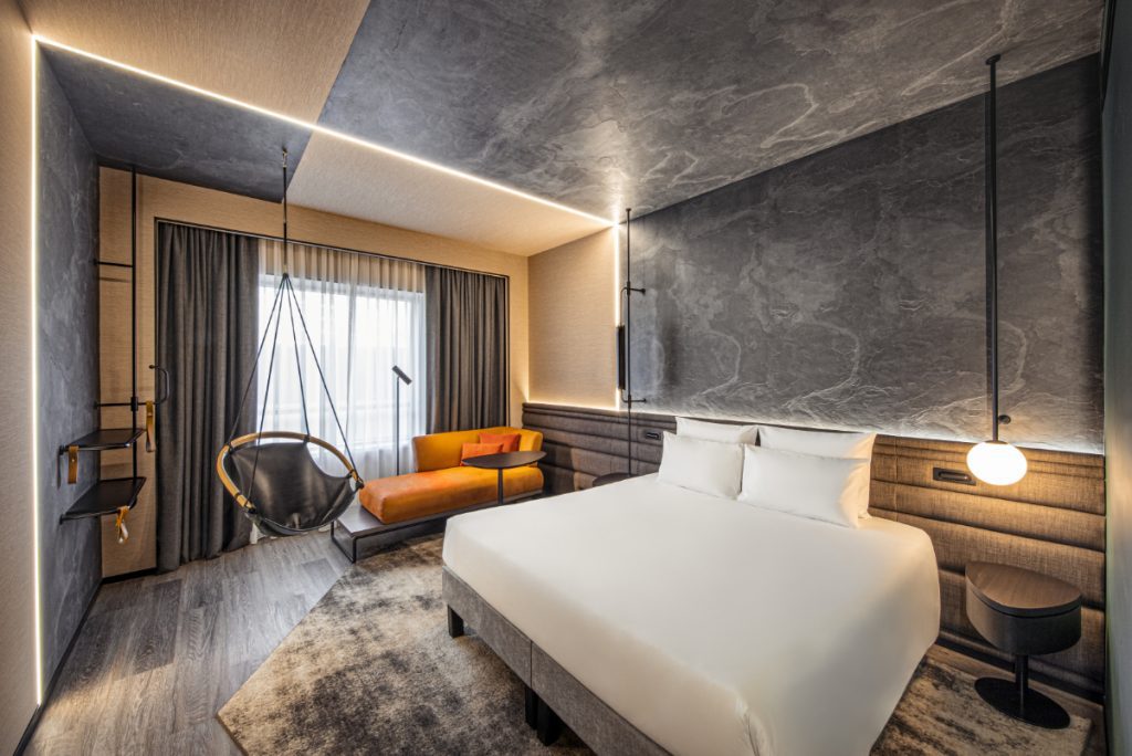 Concept for a redesigned look for a double bedroom at Novotel, a brand owned by Accor, which uses D-Edge for key tech systems. Source: Accor SA.