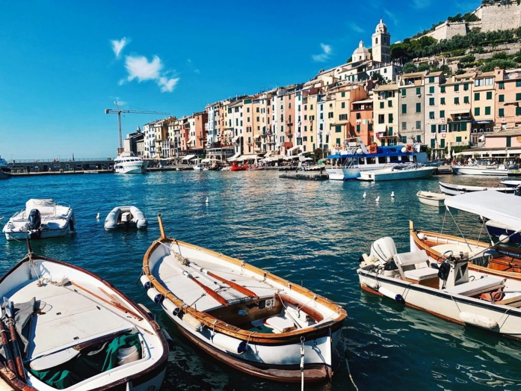 porto venere italy boat and sea view