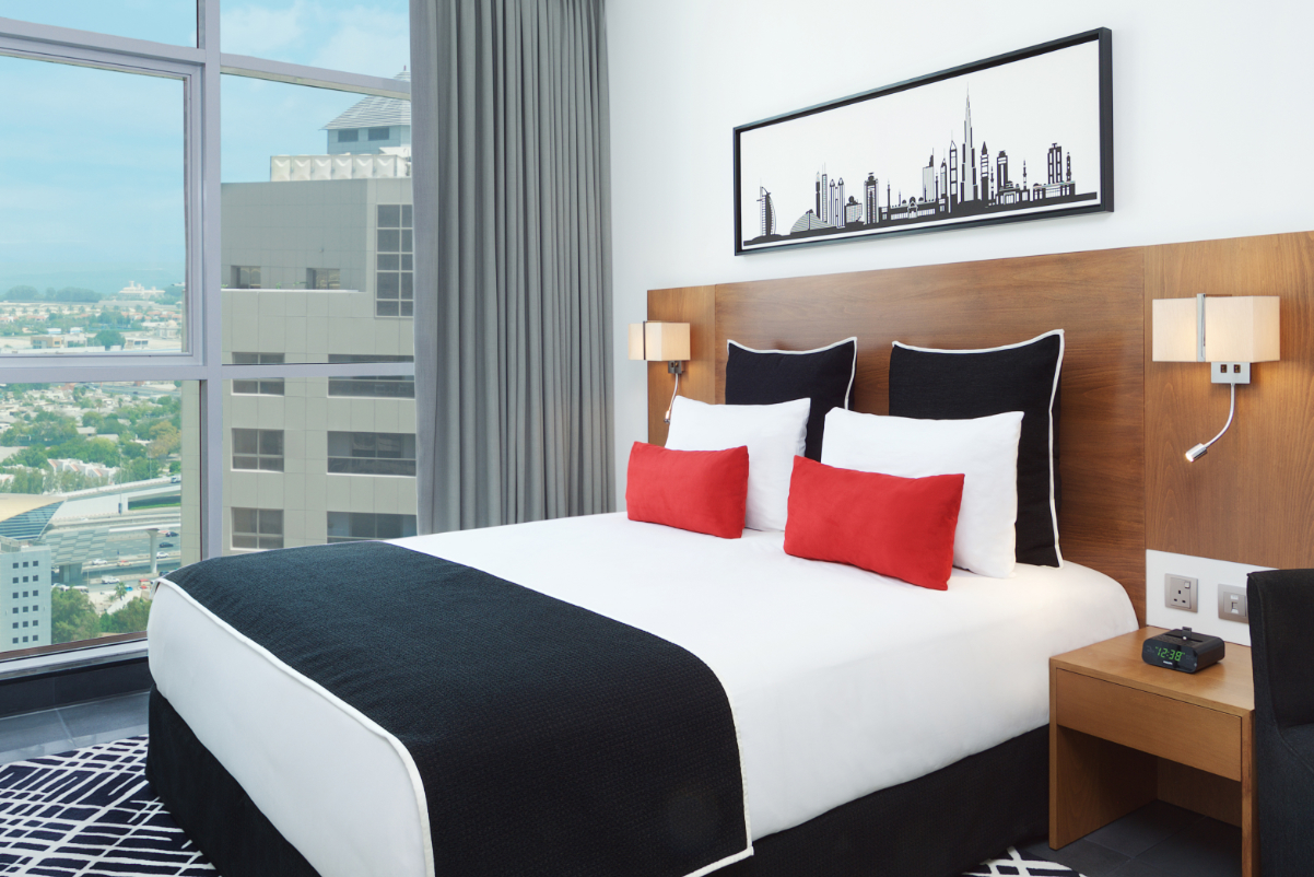 A guestroom at one of Wyndham's newest brands, Tryp by Wyndham. 