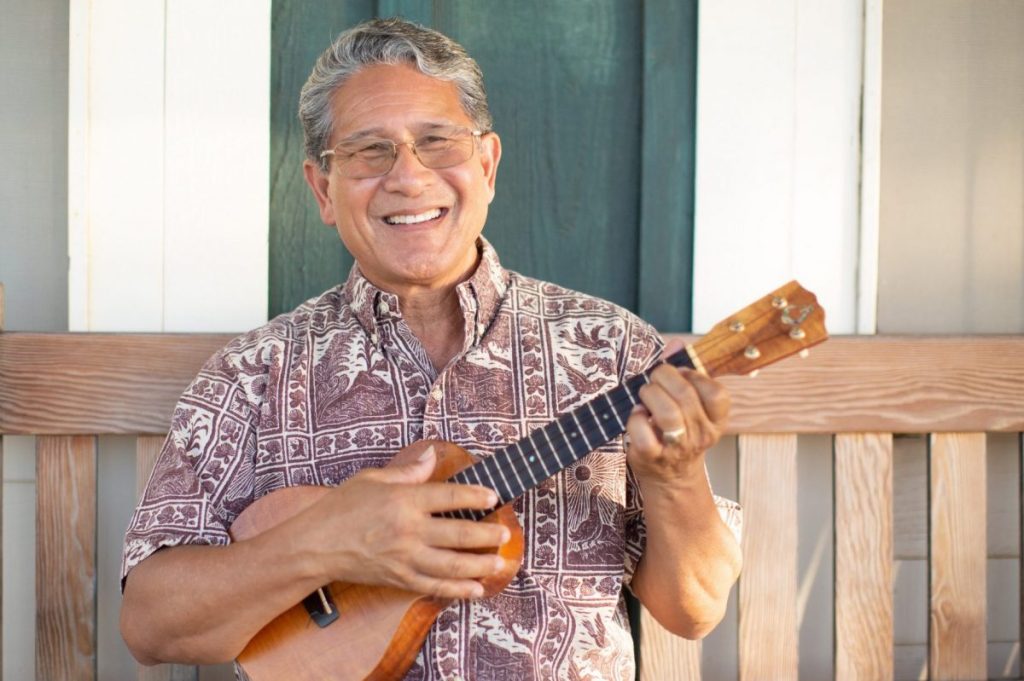 Daniel "Kaniela" Kahikina Akaka, Jr, a cultural ambassador at Auberge’s Mauna Lani Resort on the big island of Hawaii,