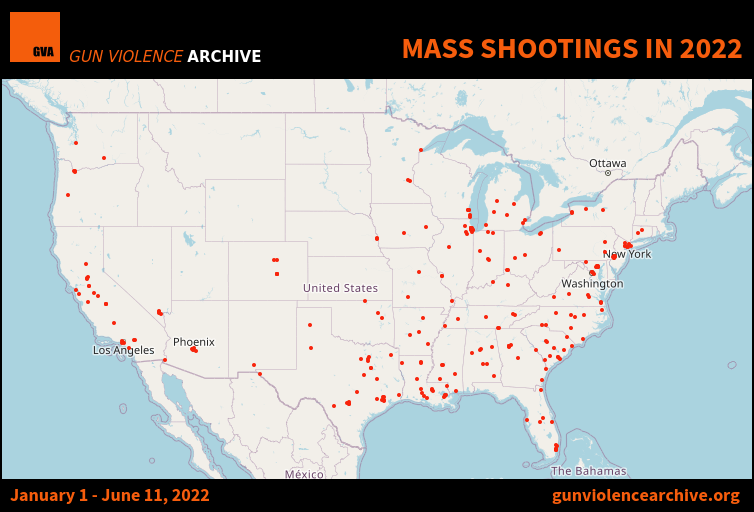 Map from Gun Violence Archive