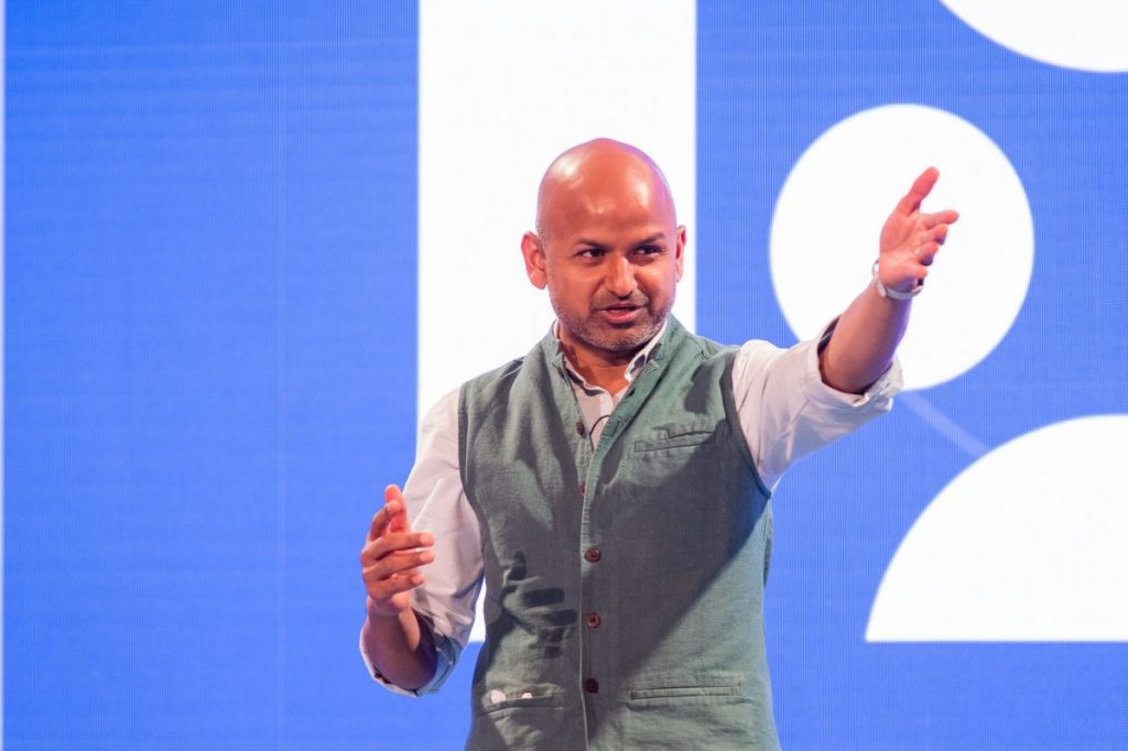 Skift Founder and CEO Rafat Ali speaking at Skift Europe Forum earlier this year. 