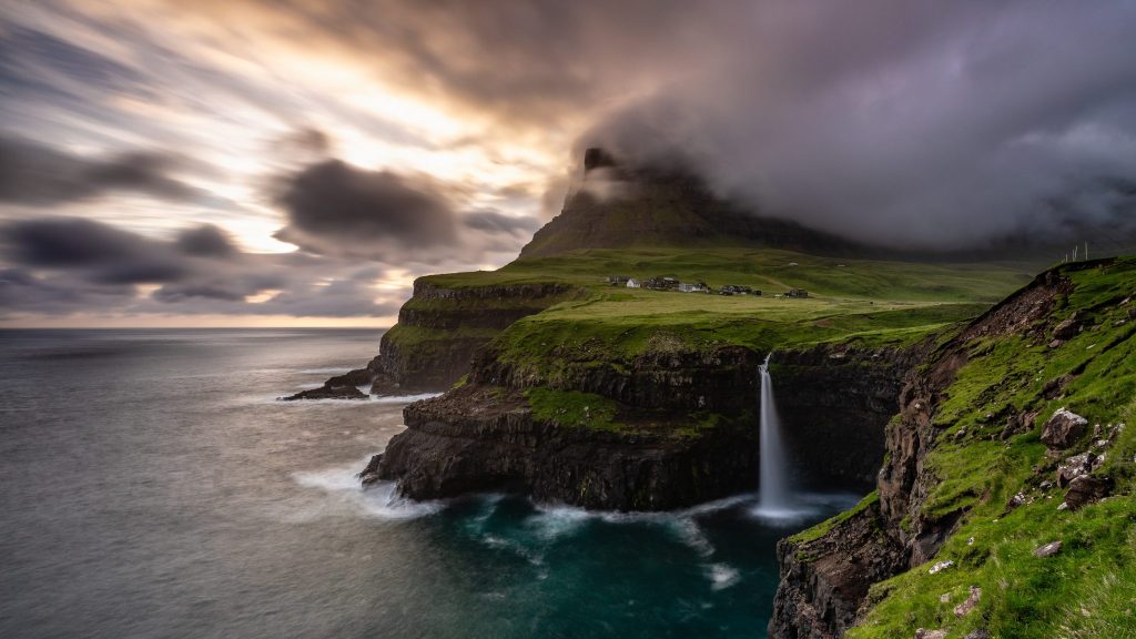 Waterfall in Faroe Islands