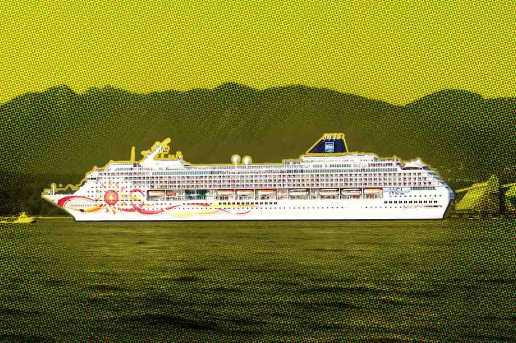 Photo illustration of a cruise ship