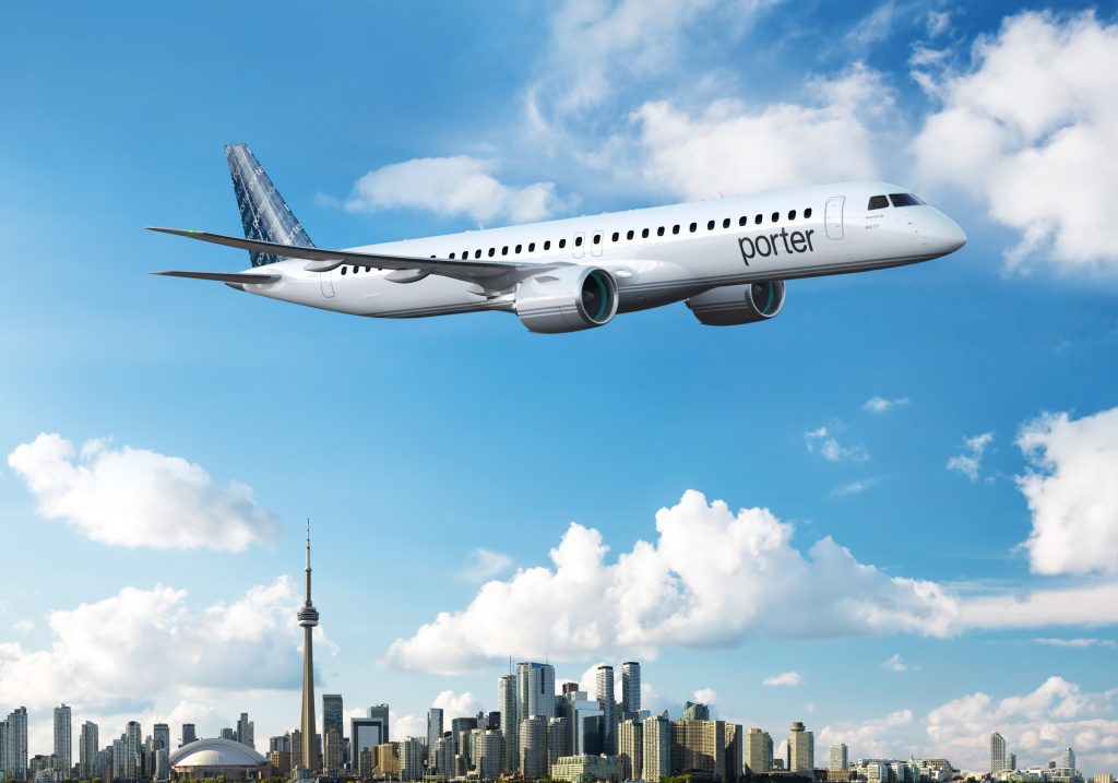 The new deal, with a list price value of $1.56 billion, brings Porter’s orders with Embraer to a total of up to 100 E195-E2 aircraft.