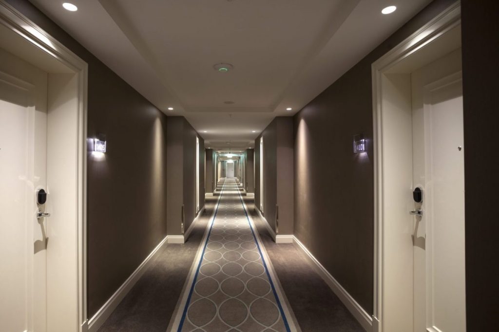 Empty hallway in hotel