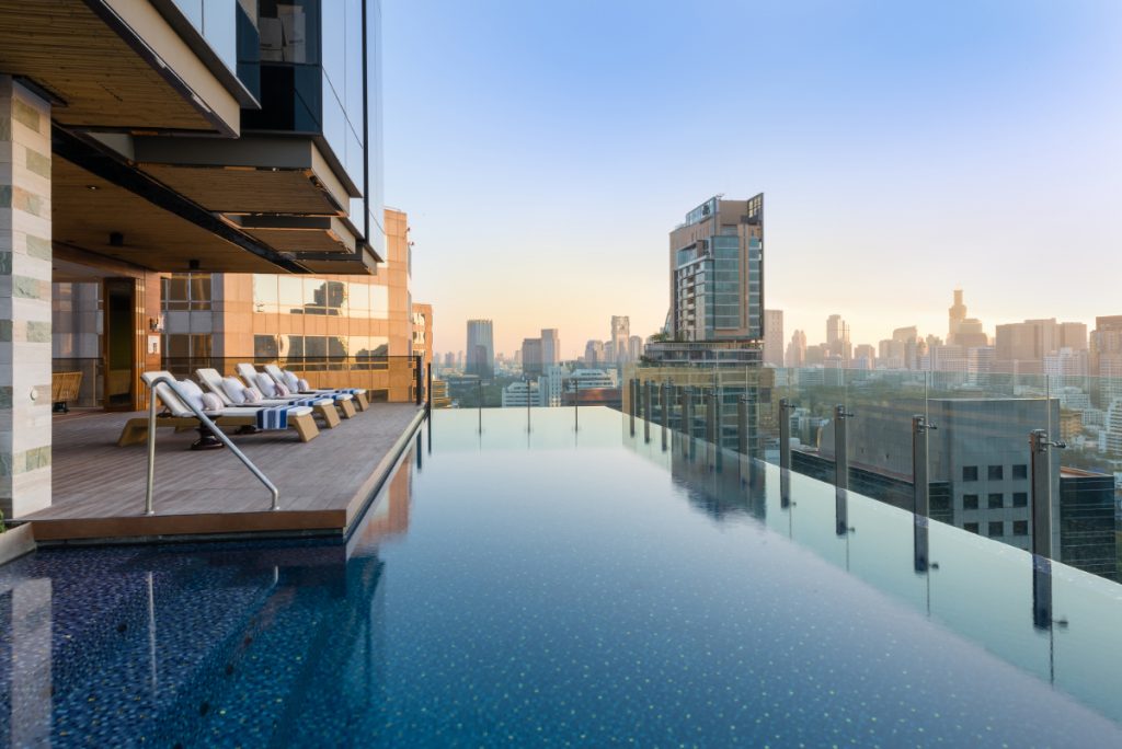 The outdoor pool at the Hotel Indigo Bangkok Wireless Road, part of IHG, which has been slowly adopting attribute-based booking. Source: IHG Hotel & Resorts.