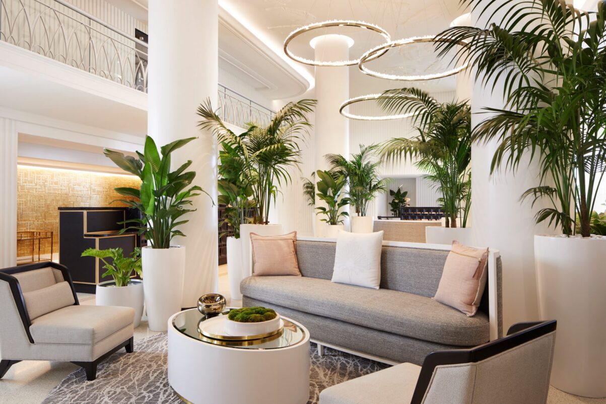 Cadillac Hotel and Beach Club in Miami. Public spaces designed by Bill Rooney Studio. Source: HHM Hospitality.