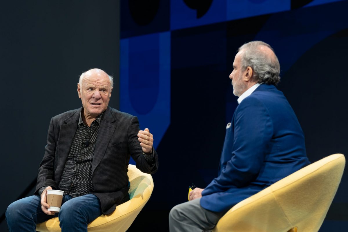 Skift's Tom Lowry (right) interviewed Expedia Group senior executive Barry Diller at Skift Global Forum in Manhattan on September 20, 2022. 