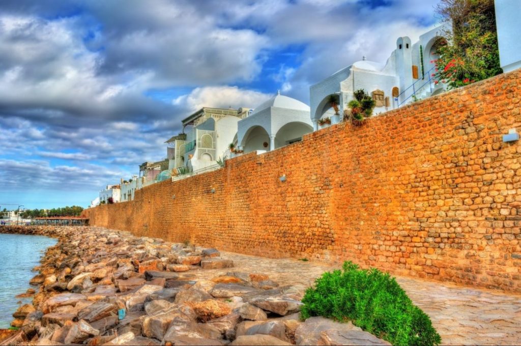 Medina of Hammamet on the Mediterranean coast in Tunisia. North Africa