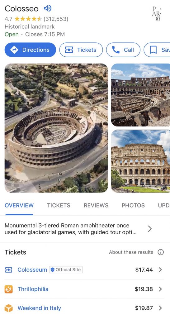 Google Maps Colosseum