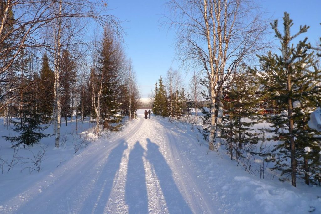 Tourists in Lapland in Finland.