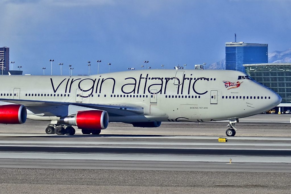 Virgin Atlantic plane about to take off