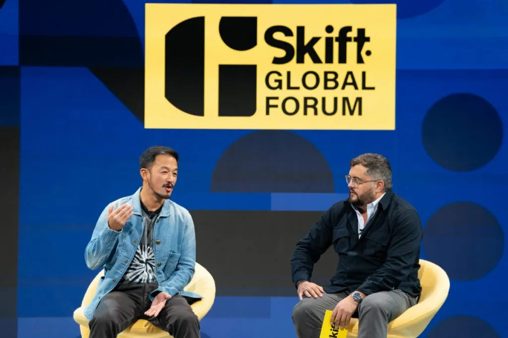 Potato Head CEO on stage at Skift Global Forum