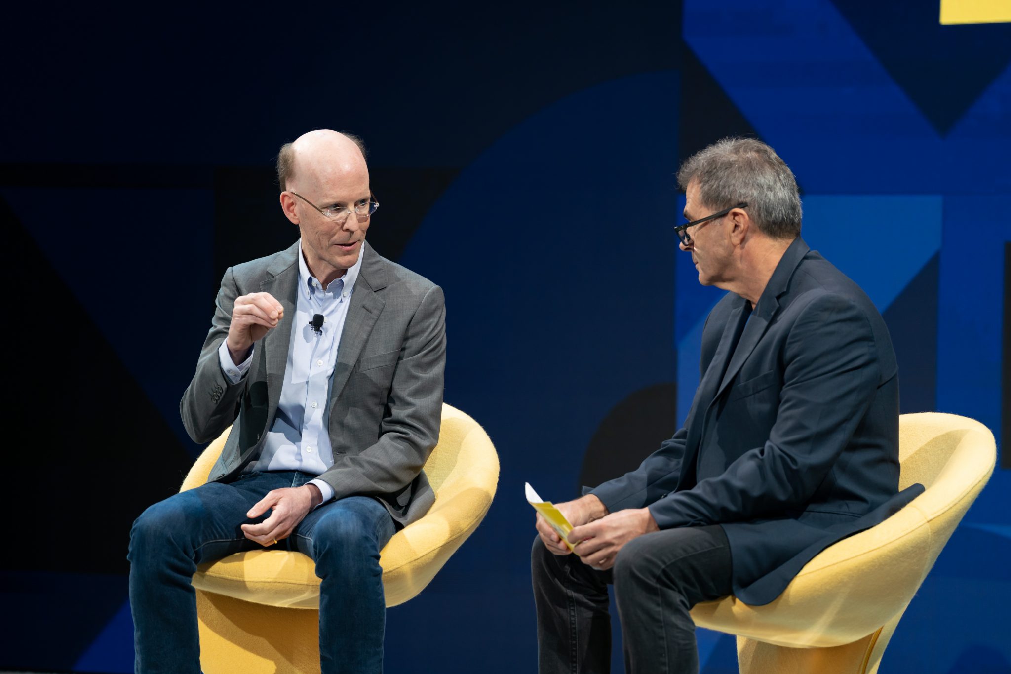 Google's head of travel Richard Holden with Skift executive editor Dennis Schaal at Skift Global Forum on September 20, 2022 in New York City.