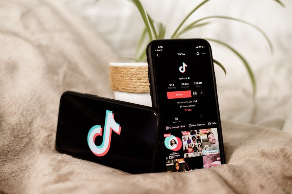 Tiktok on phone display