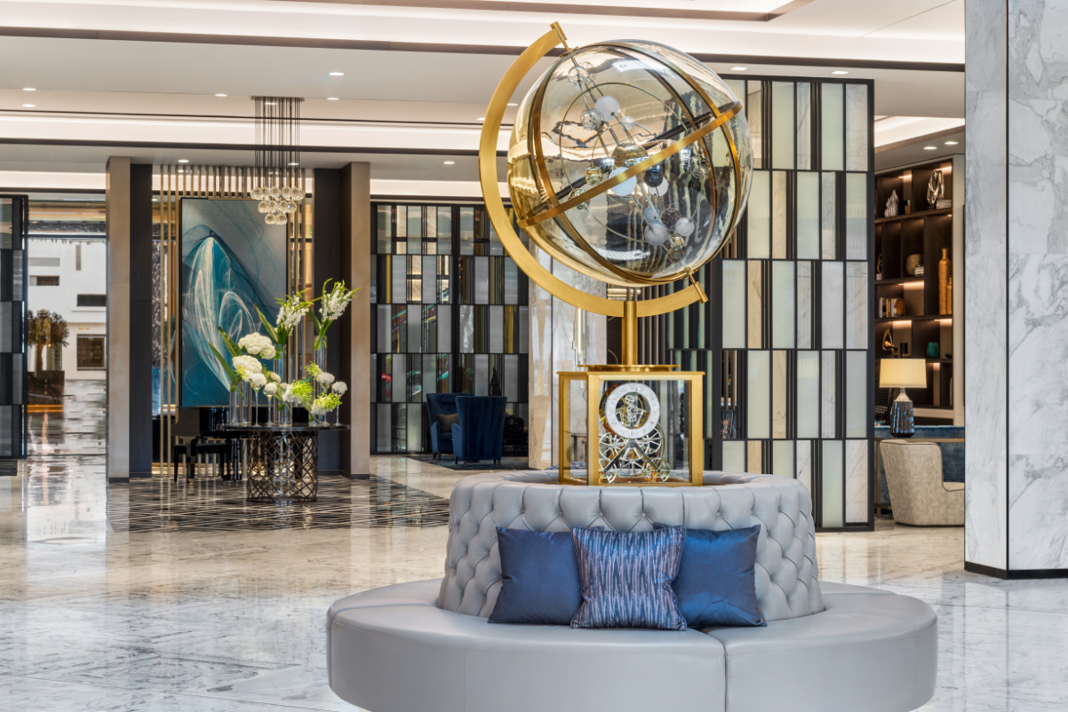The lobby of the new in 2022 Waldorf-Astoria Kuwait. Hilton, which own several brands including Waldorf Astoria. Source: Hilton.