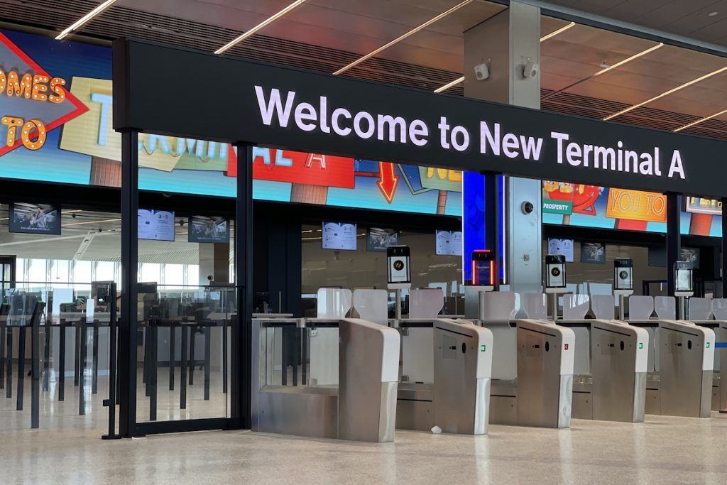 Inside the new Terminal A at Newark airport