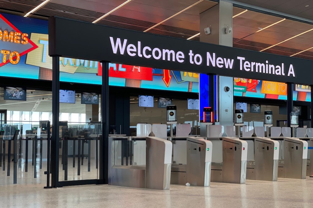 Inside the new Terminal A at Newark airport