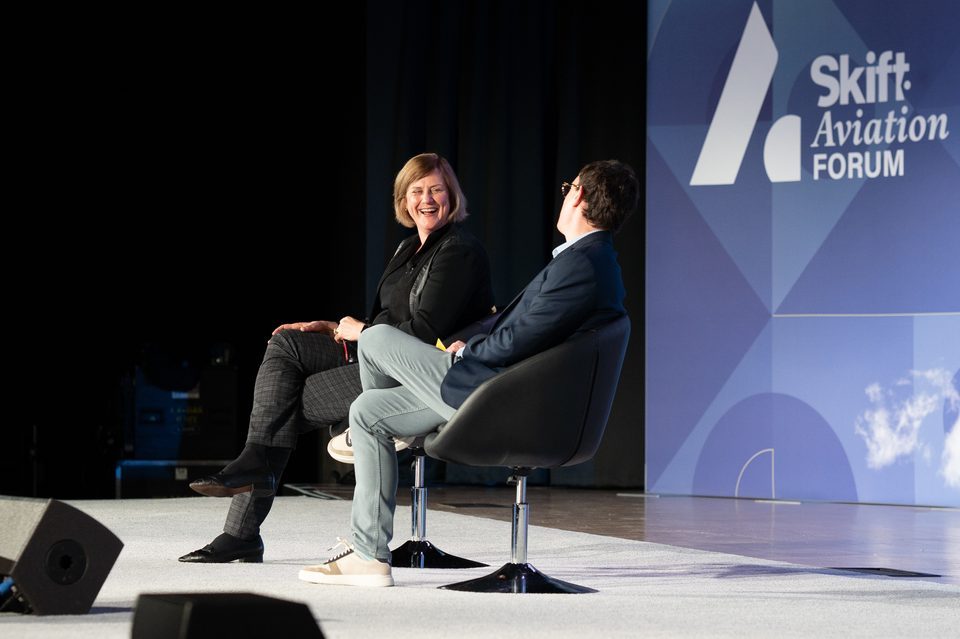 United Airlines Chief Customer Officer Linda Jojo at Skift Aviation Forum in Dallas.