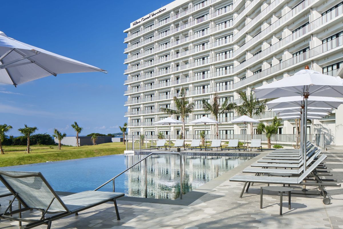 The Beach Resort Sesoko by Hilton Club 5 on Sesoko Island in Okinawa soft-opened a year ago. Source: Hilton Grand Vacations.