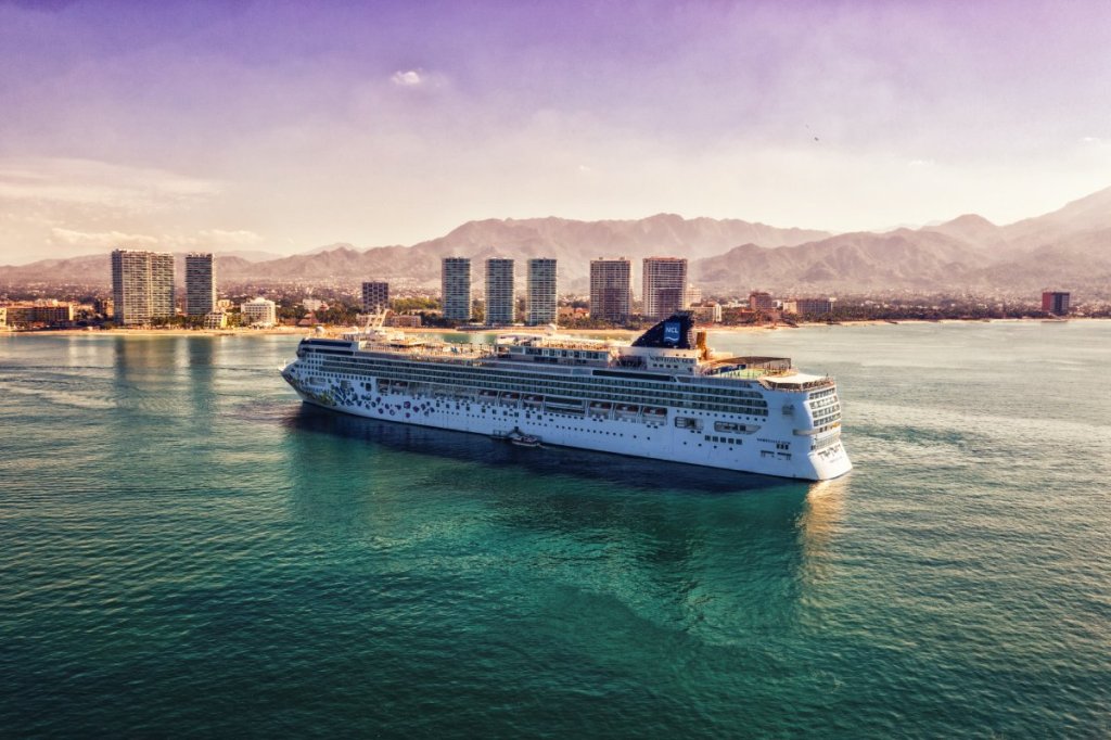 Norwegian Cruise ship at Vallarta, Mexico.