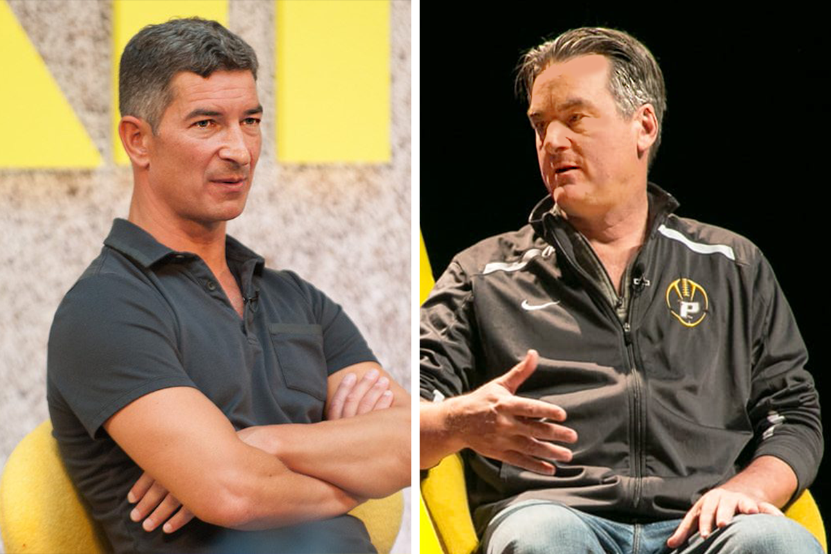Kayak co-founders Steve Hafner and Paul English speaking at Skift events in London and New York in 2017 and 2018. 