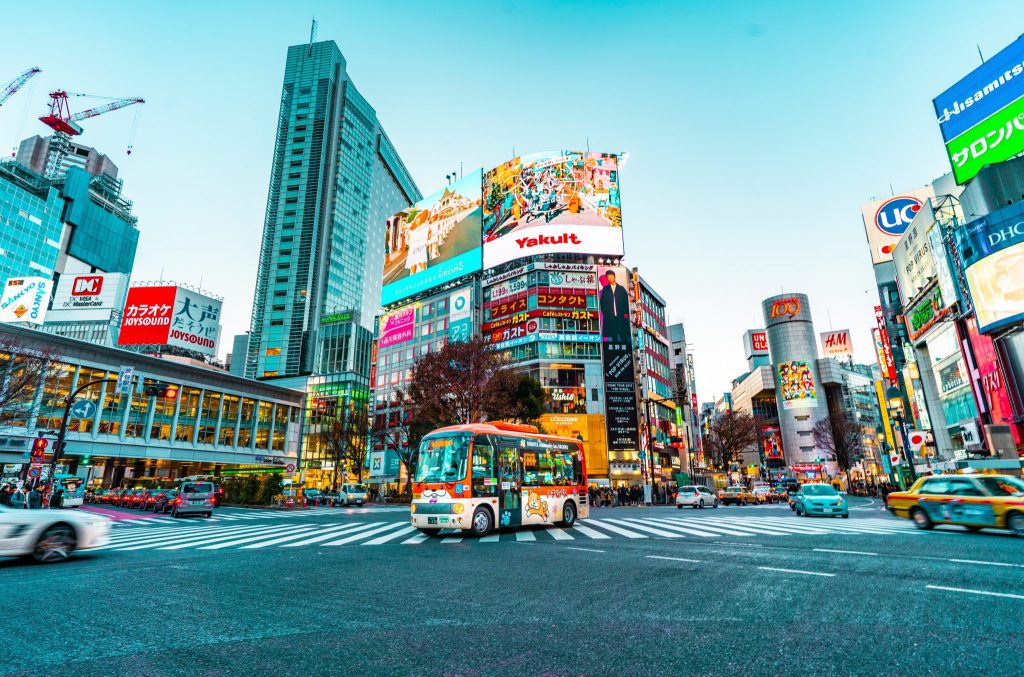 Shibuya crossing in central Tokyo