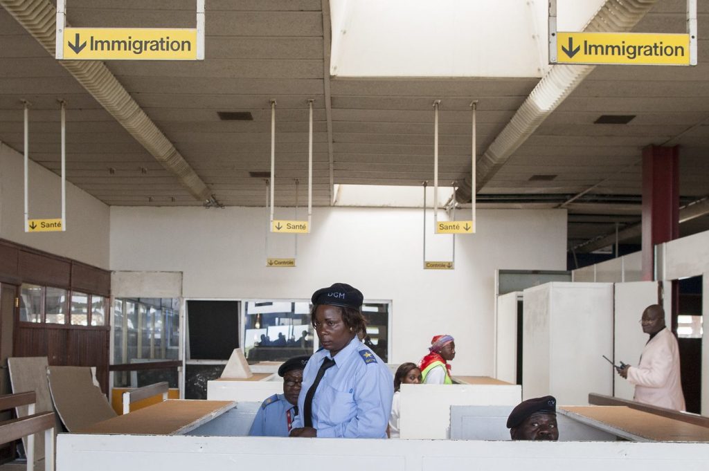 Officials at Goma Airport