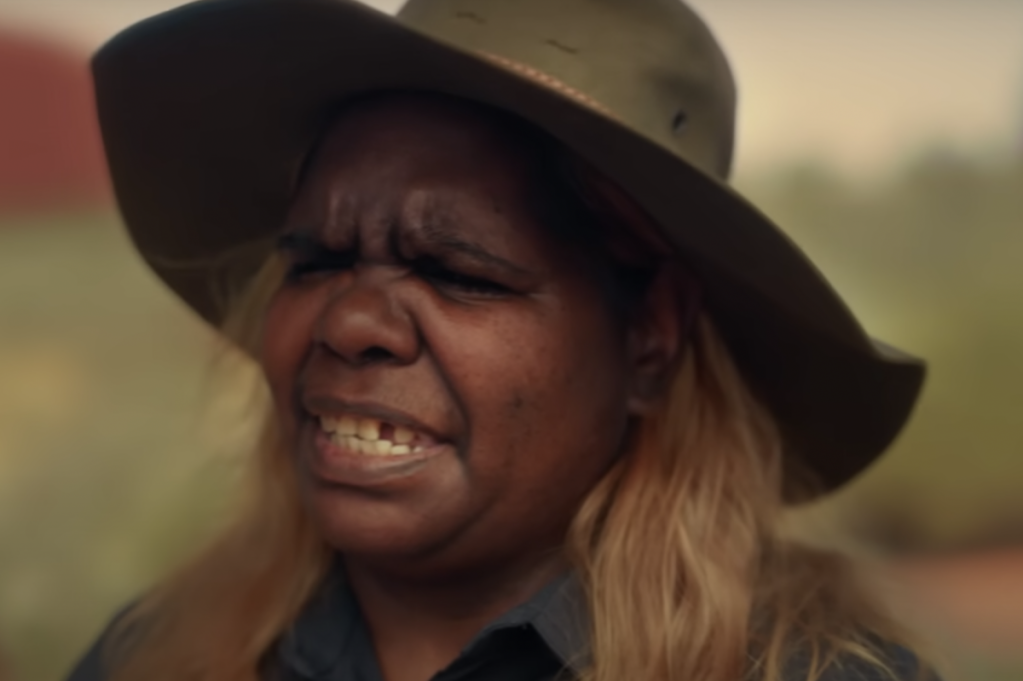 An Indigenous Australian speaking during the country's new advertising campaign.