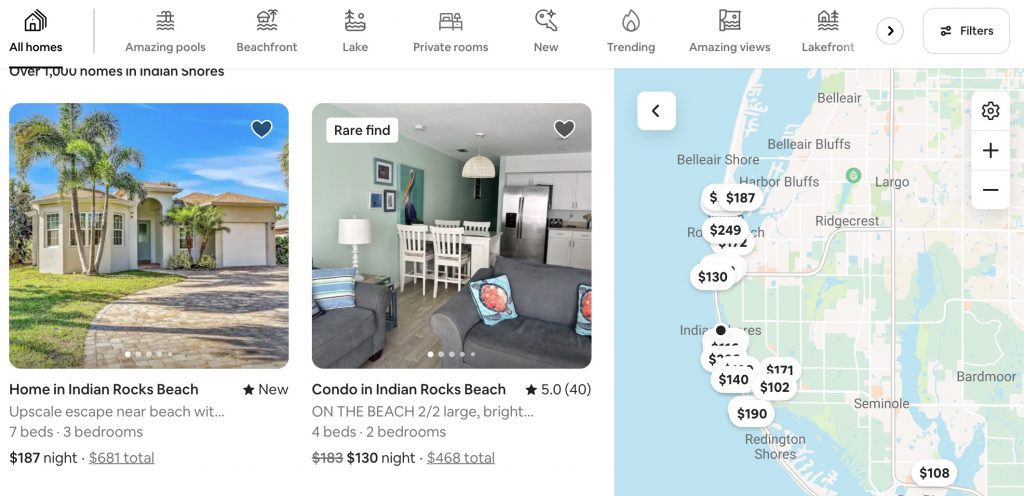 Airbnb price display