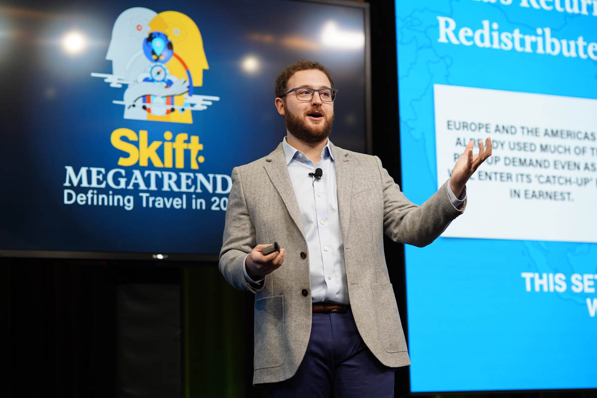 Skift's Senior Research Analyst Seth Borko presented at the Megatrends event in New York City on January 10.