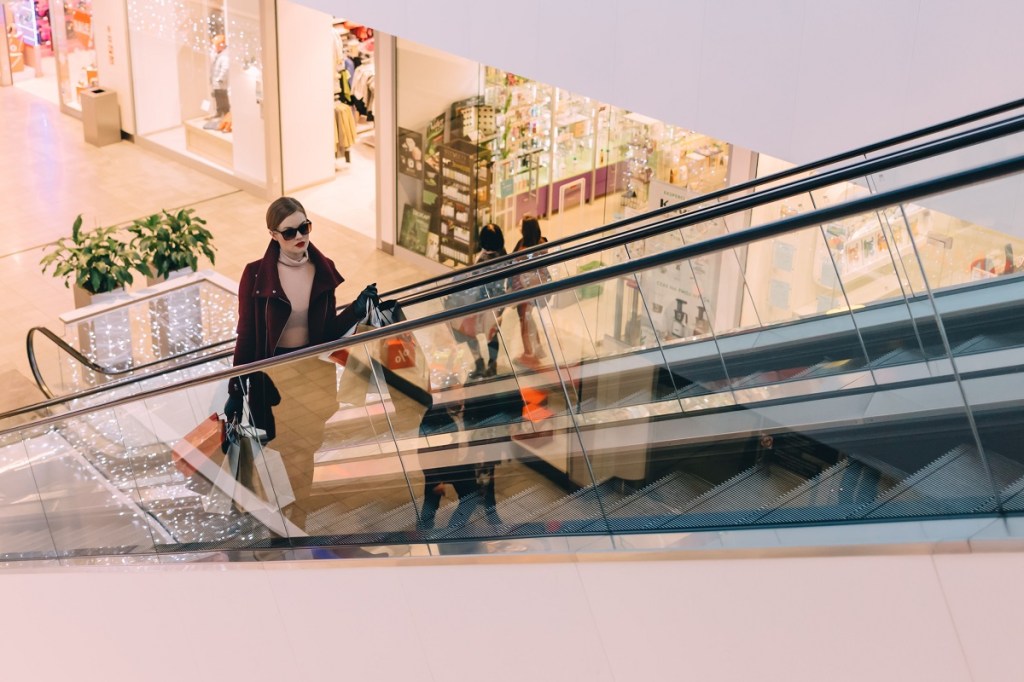 A shopper carrying luxury goods.