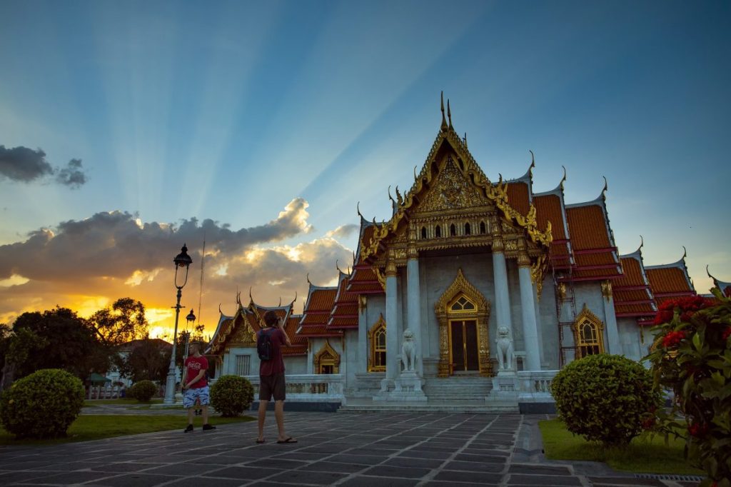 Wat Benchamabophit, also known as the marble temple in Bangkok.