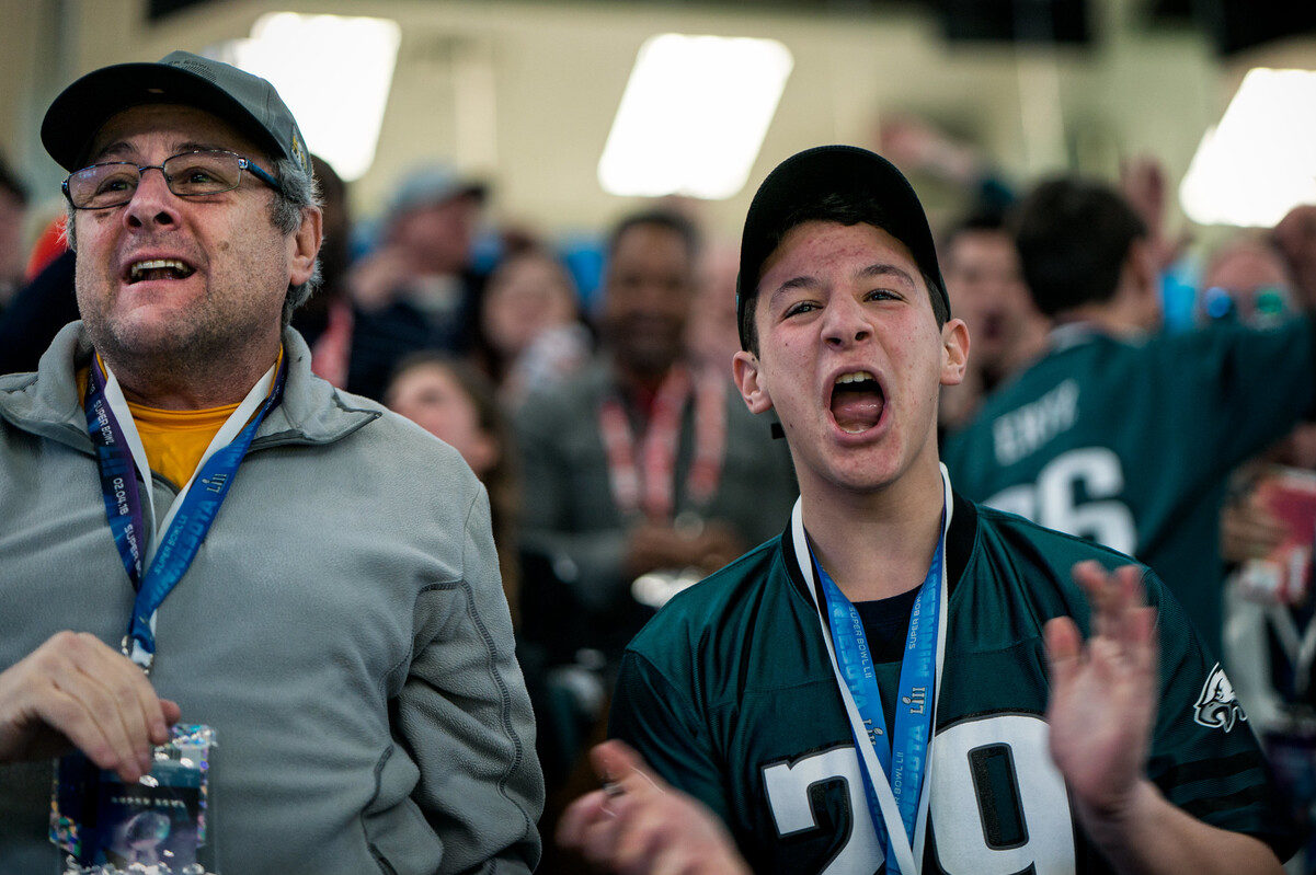 Philadelphia Eagles fans (pictured) - as well as those supporting the Kansas City Chiefs - will come to Arizona in large numbers for the Super Bowl on February 12. 