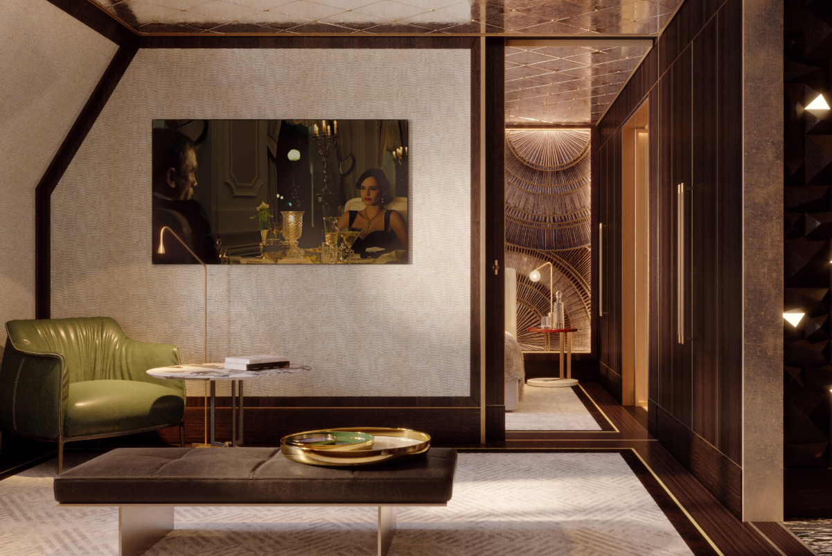 A rendering of what a suite will look like at Almanac Vienna. Source: Almanac Hotels.