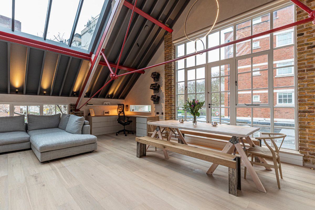 This loft-style flat next to Battersea Park in London, UK, was recently available as a featured apartment for rental by travelers on Altido, a short-term property management group owned by DoveVivo. Source: Altido.