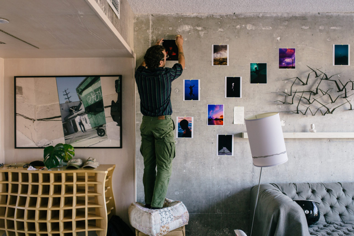 Artist William DeSena decorates a room at the Line Hotel in Los Angeles. Source: The Line Hotels.