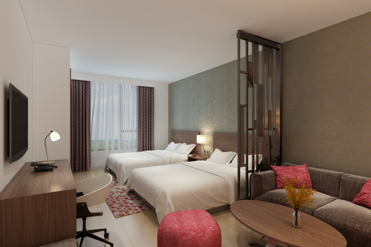 A guest room at a Choice Hotel in Saudi Arabia run in partnership with Seera Hospitality. 