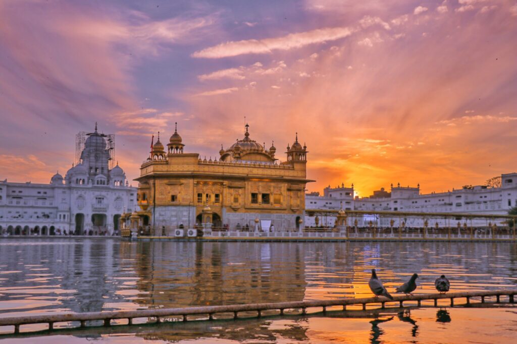 The Golden Temple at Amritsar in India is a popular tourist destination. 