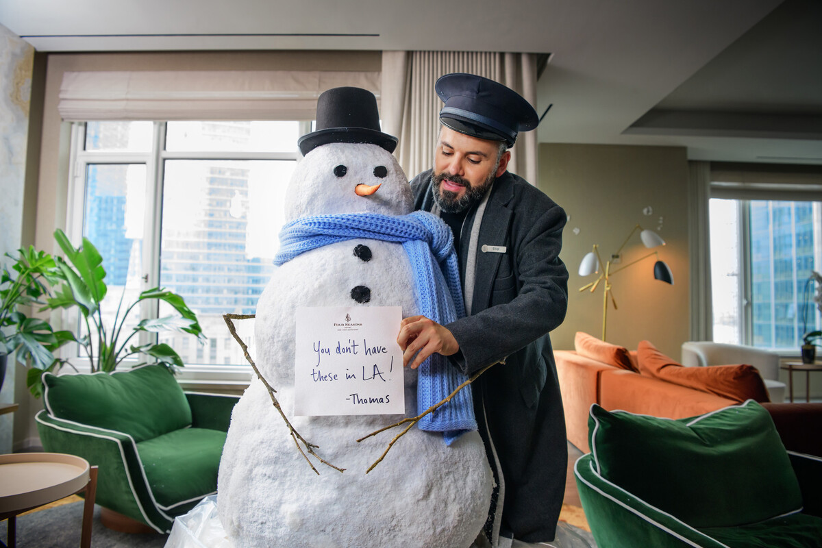 An image from Four Seasons' Based on a True Stay campaign that highlights the company's efforts to welcome guests.